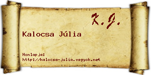 Kalocsa Júlia névjegykártya