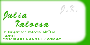 julia kalocsa business card